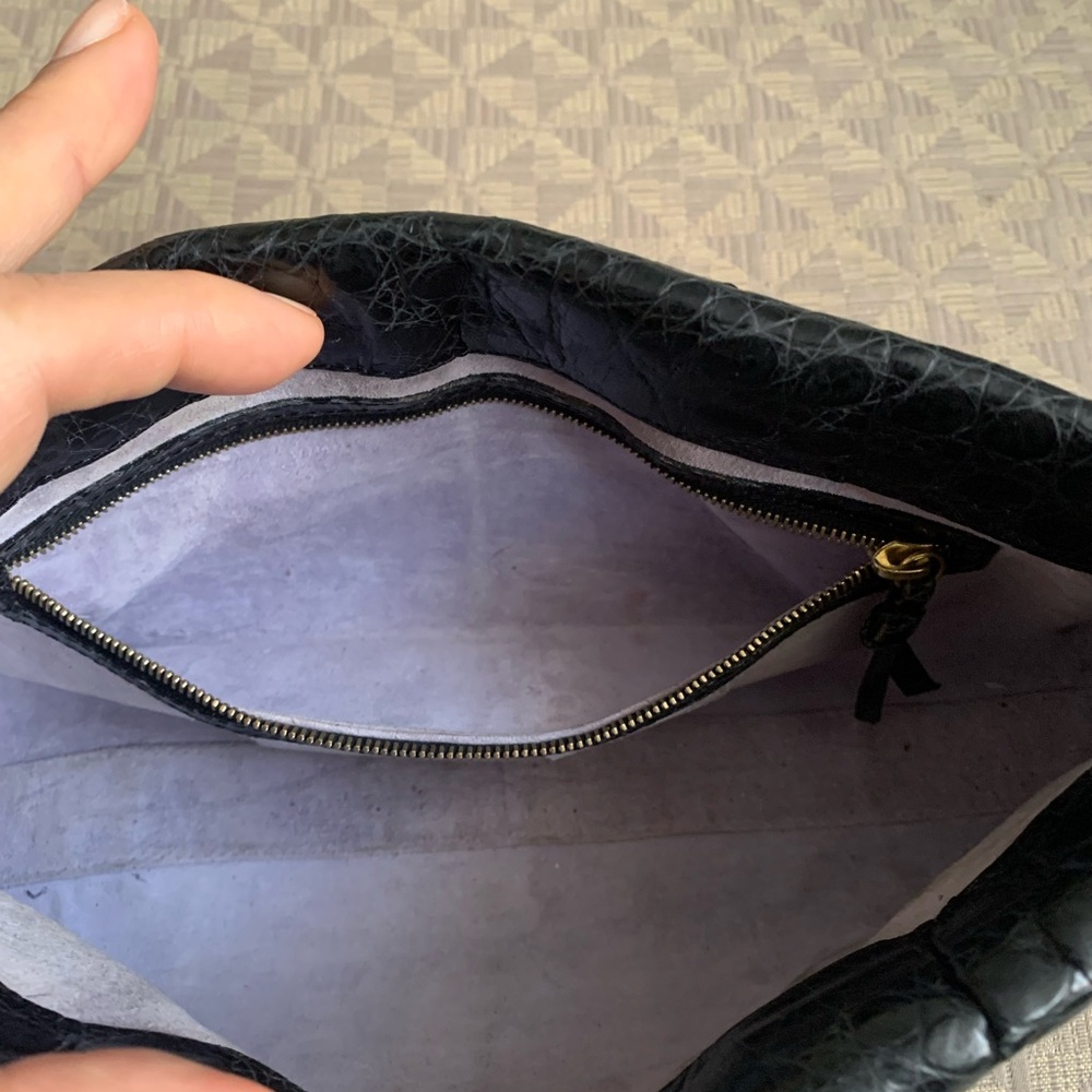 Nancy Gonzalez Black Embossed Leather Clutch - Picture 6 of 15